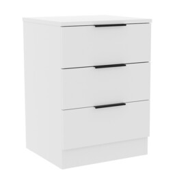 Vida Designs Bedside Table Trega 3 Drawers White - thumbnail 4