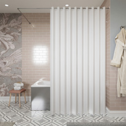Croydex Shower Curtain Hook n Hang Proseal®White 180x180cm - thumbnail 1