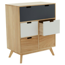 Interiors by Premier Drawer Chest Watson 5 Drawer Natural/Grey/White - thumbnail 3