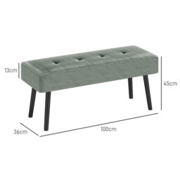 HOMCOM Ottoman Corduroy Green/Black - thumbnail 6