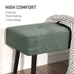 HOMCOM Ottoman Corduroy Green/Black - thumbnail 7