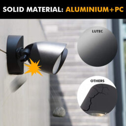 LUTEC 5000K Black Twin LED Spotlight Floodlight Outdoor Wall Light 2-Head Adjustable Security Light - thumbnail 6