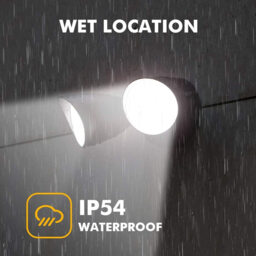 LUTEC 5000K Black Twin LED Spotlight Floodlight Outdoor Wall Light 2-Head Adjustable Security Light - thumbnail 3