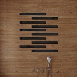 10pcs PVC mirror stickers, vertical stripes, gold-colored, self-adhesive, multi-piece pack, minimalist decorative splicing mirror for living room and bathroom.black,3*35