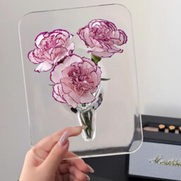 "Frame Flower Vase, Clear Acrylic Flower Container, Modern Art Decoration for Home Decor, Desktops Bookshelf Table House Warming Gifts and Photography Props " - thumbnail 5