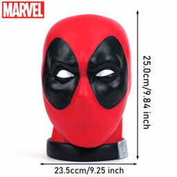 1pc Marvel Deadpool Head Piggy Bank Coin Bank Officially Licensed 3D PVC Figurine Money Box Savings Jar Collectible Desktop Organizer Home Decor Waterproof Shatterproof Hand Figurine Gift - thumbnail 3