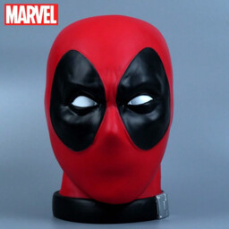 1pc Marvel Deadpool Head Piggy Bank Coin Bank Officially Licensed 3D PVC Figurine Money Box Savings Jar Collectible Desktop Organizer Home Decor Waterproof Shatterproof Hand Figurine Gift - thumbnail 2