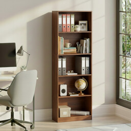 Vida Designs Bookcase Cambridge 5 Shelves Walnut Extra Large