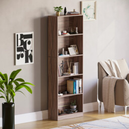 Vida Designs Bookcase Cambridge 5 Shelves Walnut Extra Large - thumbnail 1