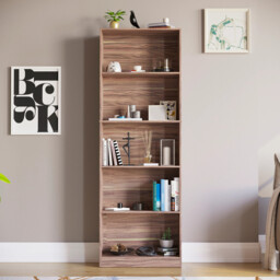 Vida Designs Bookcase Cambridge 5 Shelves Walnut Extra Large - thumbnail 6