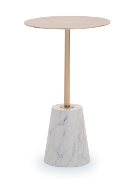 Interiors by Premier Side Table Avola Rose Gold Finish/White Marble Effect Base - image 1
