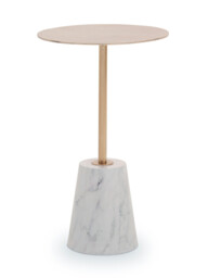 Interiors by Premier Side Table Avola Rose Gold Finish/White Marble Effect Base - thumbnail 1