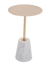 Interiors by Premier Side Table Avola Rose Gold Finish/White Marble Effect Base - thumbnail 3