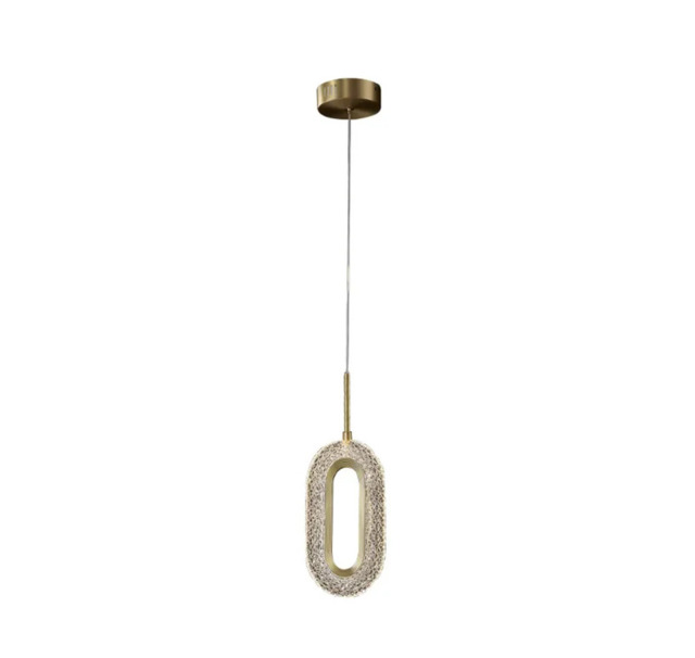 Homary Ovated Gold Ring Pendant Light 1-Light LED Lighting with Adjustable Cable - image 1