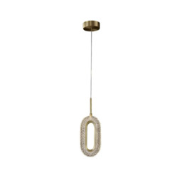 Homary Ovated Gold Ring Pendant Light 1-Light LED Lighting with Adjustable Cable - thumbnail 1