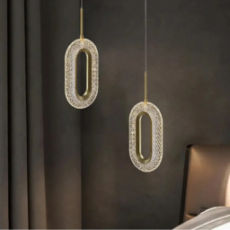 Homary Ovated Gold Ring Pendant Light 1-Light LED Lighting with Adjustable Cable - thumbnail 4