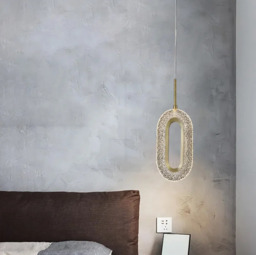 Homary Ovated Gold Ring Pendant Light 1-Light LED Lighting with Adjustable Cable - thumbnail 2