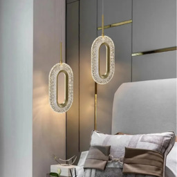 Homary Ovated Gold Ring Pendant Light 1-Light LED Lighting with Adjustable Cable - thumbnail 3