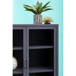Interiors by Premier Display Cabinet Acier Metal Grey Tall - thumbnail 2
