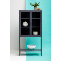 Interiors by Premier Display Cabinet Acier Metal Grey Tall - thumbnail 5