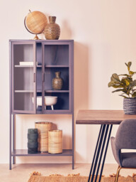Interiors by Premier Display Cabinet Acier Metal Grey Tall - thumbnail 3