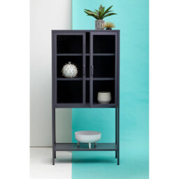 Interiors by Premier Display Cabinet Acier Metal Grey Tall - thumbnail 1