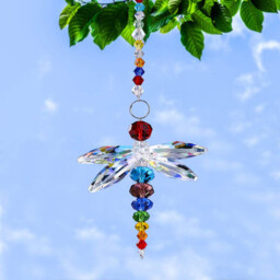 JU7CER 1PC Dragonfly Pendant Hanging Crystal Prism Light Catcher - Crystal Light-Catching Prism Decoration, Window Ornament, Hanging Glass Rainbow Maker, Suitable for Christmas Trees, Chandeliers, Weddings, Offices, Rooms & Home Decor, Christmas Must-Have - thumbnail 6