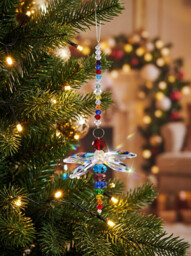 JU7CER 1PC Dragonfly Pendant Hanging Crystal Prism Light Catcher - Crystal Light-Catching Prism Decoration, Window Ornament, Hanging Glass Rainbow Maker, Suitable for Christmas Trees, Chandeliers, Weddings, Offices, Rooms & Home Decor, Christmas Must-Have - thumbnail 4