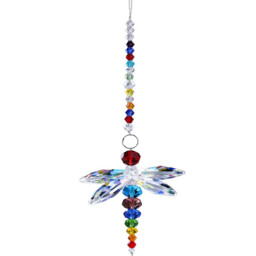 JU7CER 1PC Dragonfly Pendant Hanging Crystal Prism Light Catcher - Crystal Light-Catching Prism Decoration, Window Ornament, Hanging Glass Rainbow Maker, Suitable for Christmas Trees, Chandeliers, Weddings, Offices, Rooms & Home Decor, Christmas Must-Have - thumbnail 5