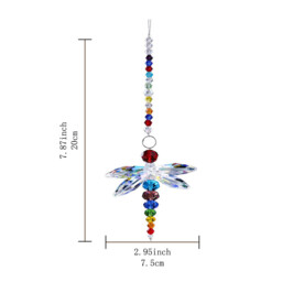 JU7CER 1PC Dragonfly Pendant Hanging Crystal Prism Light Catcher - Crystal Light-Catching Prism Decoration, Window Ornament, Hanging Glass Rainbow Maker, Suitable for Christmas Trees, Chandeliers, Weddings, Offices, Rooms & Home Decor, Christmas Must-Have - thumbnail 7