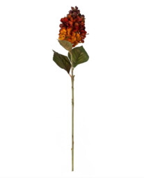Candlelight Artificial Hydrangea Flower Stem Orange 75cm - thumbnail 3