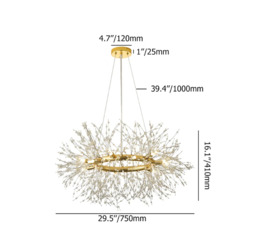 Homary Mid Century Modern 12-Light Crystal Firework Sputnik Chandelier Pendant Ceiling Light - thumbnail 5