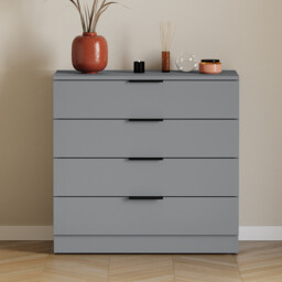Vida Designs Trega 4 Drawer Chest of Drawers, Grey - thumbnail 3