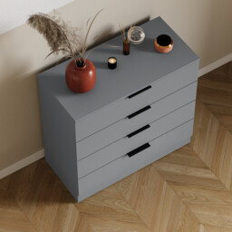 Vida Designs Trega 4 Drawer Chest of Drawers, Grey - thumbnail 2