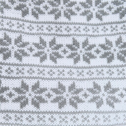 Light Grey Knitted Christmas Wool Stocking with Snowflake Pattern - thumbnail 2