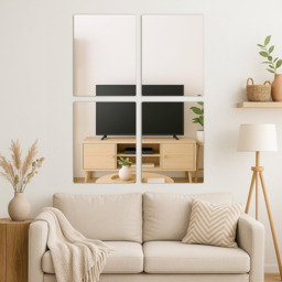 Harbour Housewares Self Adhesive Rectangular Wall Mirror Tiles with Adhesive Pads - 30 x 40cm Pack of 4 - thumbnail 5