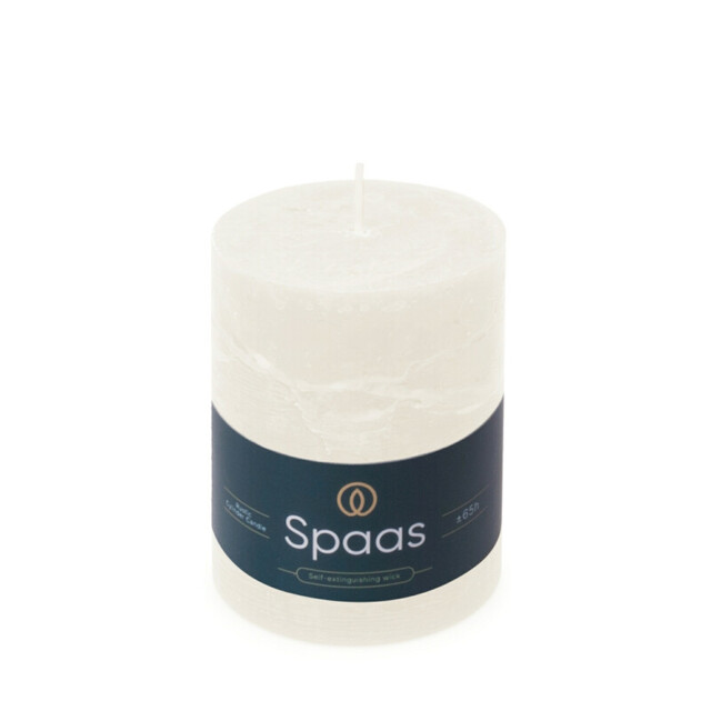 Spaas Pillar Candle Rustic Unscented White D:8xH:11cm - image 1