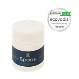 Spaas Pillar Candle Rustic Unscented White D:8xH:11cm - thumbnail 3