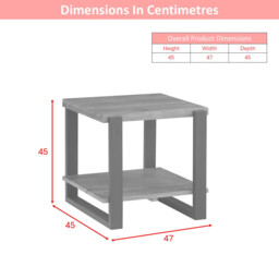 Side Table Pembroke Square Pine Natural/Black - thumbnail 6