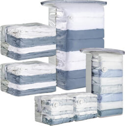 TAILI 6 Pack Vacuum Storage Bags, Cube Space Saver Bags Combo (3 Jumbo +3 Medium), Vacuum Seal Bags for Bedding, Clothing, Comforters, Blankets, Closet Oragnizer and Storage