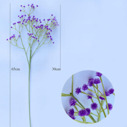 Wei's Moment 5Pcs Artificial  Flowers, Fake Flowers Silk Plastic Artificial Gypsophila Realistic Flower Arrangements Wedding Decoration Table Centerpieces Purple - thumbnail 5