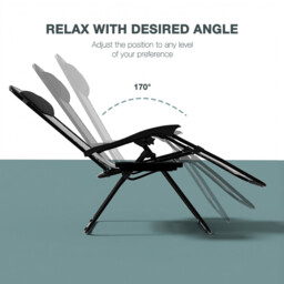 Garden Vida 2 Pack Zero Gravity Chairs, Grey - thumbnail 5