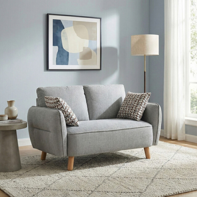 Sofa Georgia 2 Seater Light Grey - image 1