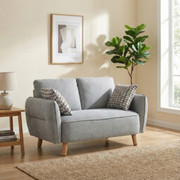 Sofa Georgia 2 Seater Light Grey - thumbnail 5