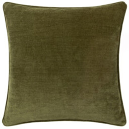 Yard Cushion Heavy Chenille Square Olive Polyester Filled 50x50cm - thumbnail 4