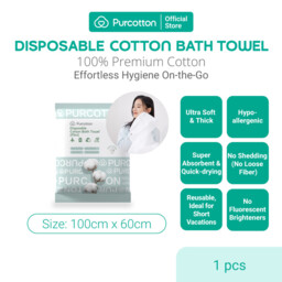 Purcotton Disposable Cotton Bath Towel Mini 1 pc 100cm*60cm - thumbnail 5