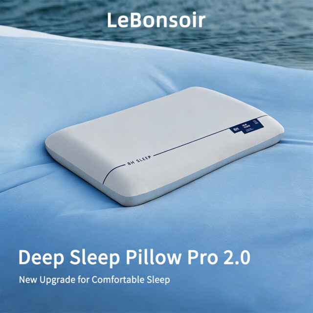 LEBONSOIR Same Design as Atour Planet, Ergonomic Neck Support Pillow, Deep Sleep Pro 2.0, Cervical Support for Neck & Shoulder Pain, Comfort for All Sleep Positions, Blue, 8cm Height - image 1