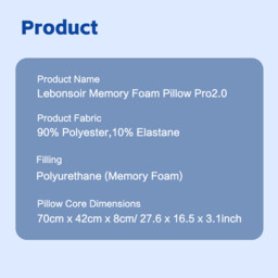 LEBONSOIR Same Design as Atour Planet, Ergonomic Neck Support Pillow, Deep Sleep Pro 2.0, Cervical Support for Neck & Shoulder Pain, Comfort for All Sleep Positions, Blue, 8cm Height - thumbnail 3