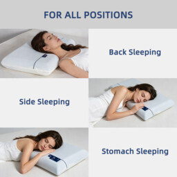 LEBONSOIR Same Design as Atour Planet, Ergonomic Neck Support Pillow, Deep Sleep Pro 2.0, Cervical Support for Neck & Shoulder Pain, Comfort for All Sleep Positions, Blue, 8cm Height - thumbnail 2