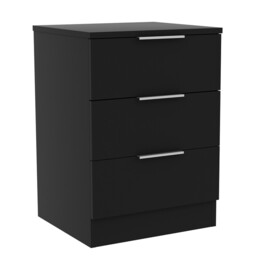Vida Designs Bedside Table Trega 3 Drawers Black - thumbnail 5